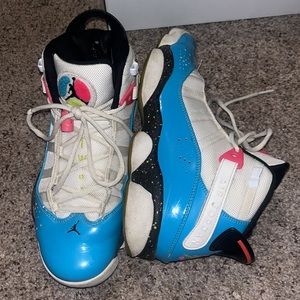 Air Jordan 6 rings Blue Fury/Cyber Pink size 7.5 like new